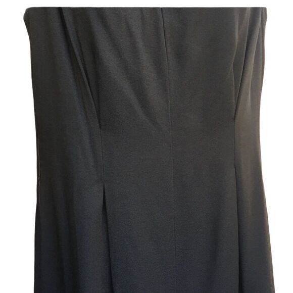 VTG Jennifer Enzer Off Shoulder Ruched Satin Sleeveless Full Pant Tux Jumpsuit - Picture 9 of 12